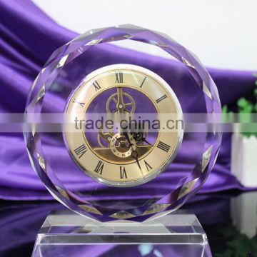 2015 hot sale gift metal crystal round clocks