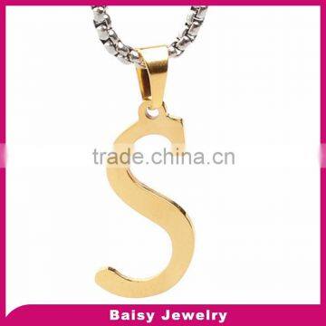 China factory cheap 316l stainless steel alphabet pendants s pendants