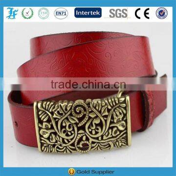 Genuine leather belt flora fashion woman belt embossing zhejiang