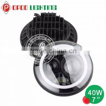 Jeep wrangler accessories led head light 7inch angle eye headlight