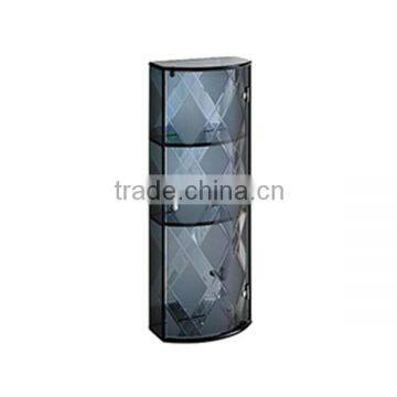 Three layers alibaba factory blue chinese glass shoe display case