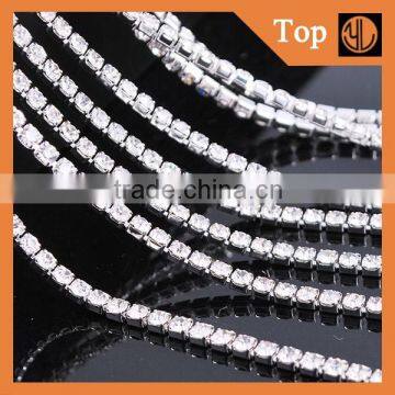 Strass roll chain sliver close rhinestone chain for decoration