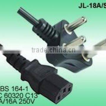 South Africa India power cords 5A/10A 250V