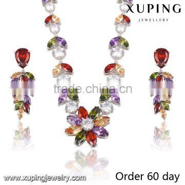 S-21 xuping fashion earrings and necklace custom luxury jewelry set