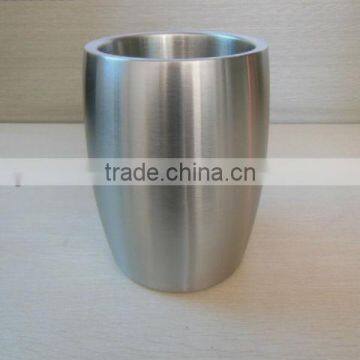 stainless steel double wall ice bucket with matt effect