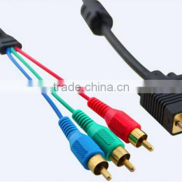 High Quality Gold Plated 3rca to Vga Cable