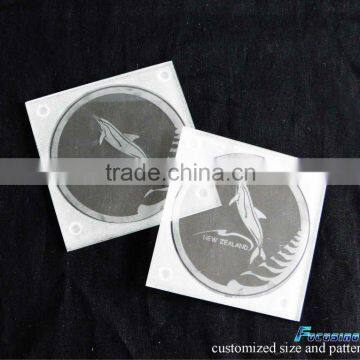 high quality silk screen tempered craft glass coasters