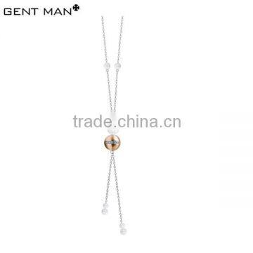 costumes ceramic and steel bead pendnat necklace China supplier