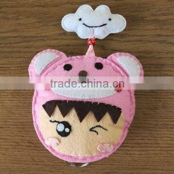 Free cutting non wovens pink bear key bag diy gift