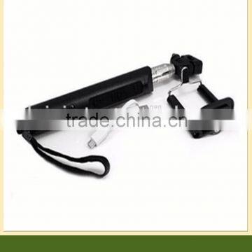 2015 promotional selfie stick pole shutter button for traveling