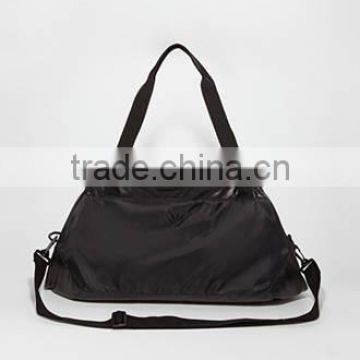 fashipn polyester with pu faux leather trim Sport gym bag