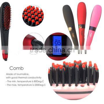 Factory directly offer NASV beauty star LCD hair straightener Brush,Welcome OEM