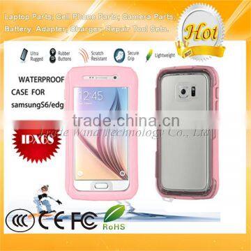 Waterproof Case Cover for Samsung Galaxy S6 Edge S6 With Button Pink