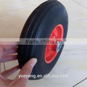 9 inch solid rubber powder wheel with metal rim