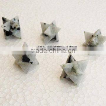 Rainbow Moonstone Merkaba stars