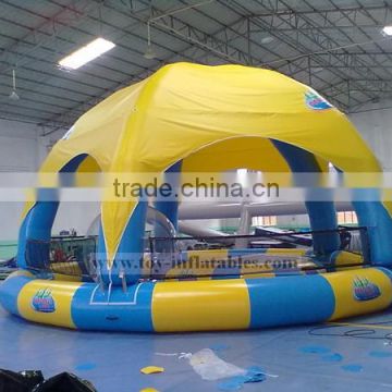 In stock professional yellow inflatable water pool with tent