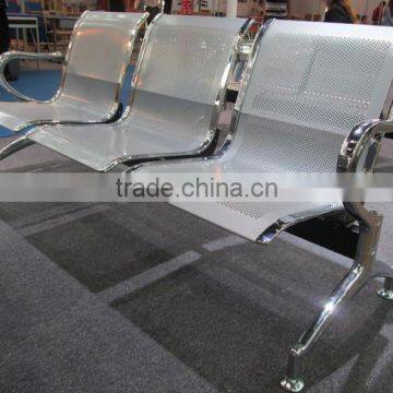 Two Seater Perforated Chromed Steel Waiting Room Chair photo-4