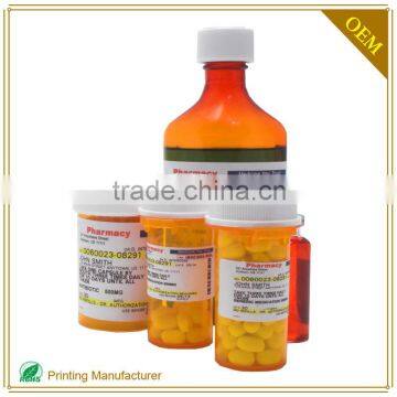 OEM Adhesive Medicine Labels For Plastic Bottles Label Printing Company