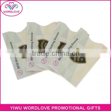 Aluminium foil RFID blocking credit card protective sleeve