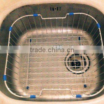 Wire basket for kitchen sink basin