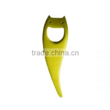 Lovely custom resin yellow smiling funny custom high quality wine jar opener