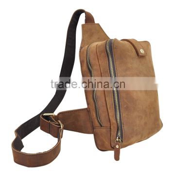 Boshiho High Quality Genuine Leather Mens Chest Bag