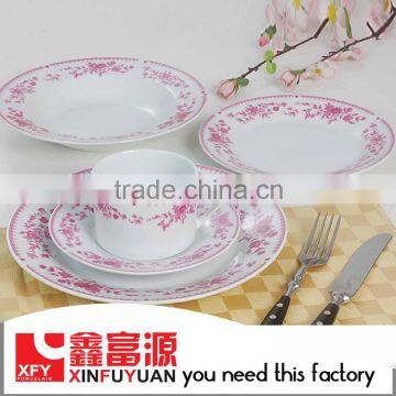 factory directly porcelain dinnerware set with printing, fine porcelain dinner set