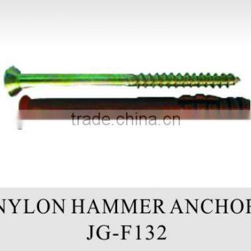 Nylon hammer drive Anchor with Nail Screw