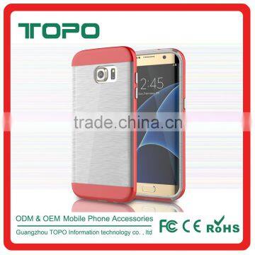 Electroplating PC Transparent TPU Phone Cover All-round Package Edge Protective Wire Drawing Case for Samsung Galaxy s7 s7 Edge