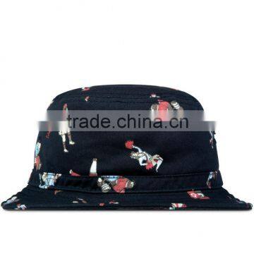 High Quality Cotton Stylish Custom Printed Blue Kids Bucket Hats Wholesales