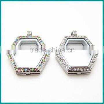 New Design Hexagon Lockets Floating Charm for Women