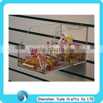 acrylic slatwall candy display dispenser bin boxes manufacture