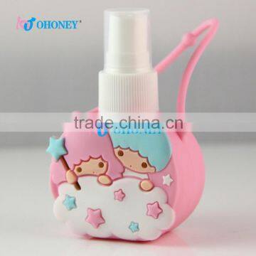 hello cat print perfume bottle case with plastic/glass bottle,distinctive wholesale perfume bottle