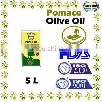 Mediterranean Pomace Olive Oil, pomace olive oil 5L, Natural Olive Pomace Oil Metallic Tin.