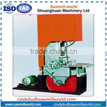 Energy saving vertical band saw with carriage for wood log cutting machine