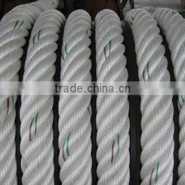 3-strand twisted nylon polyester pp rope cord packed in coil for ship