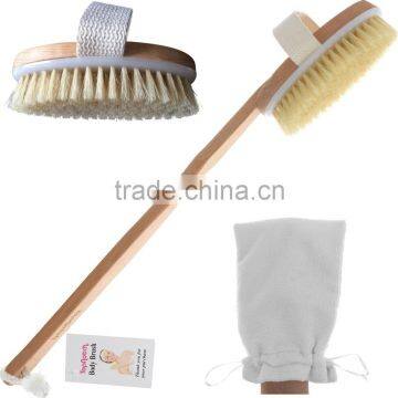 Hot sale body cleaning brush with long wooden handle