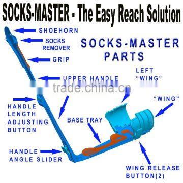 Best Selling 2016 Aiding Gadget Helps Put Socks On/Off With Shoehorn-Quality Adjustable - Great Physical Therapy Tool