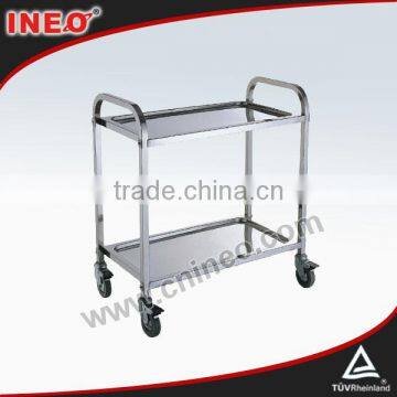 Commercial 2 Deck Stainless Steel Drinks Trolley/Food Transport Trolley/Bar Trolley