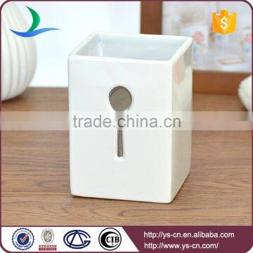 3pcs White Slivery Cutlery Decal Embossed Ceramic Cutlery Holder photo-4