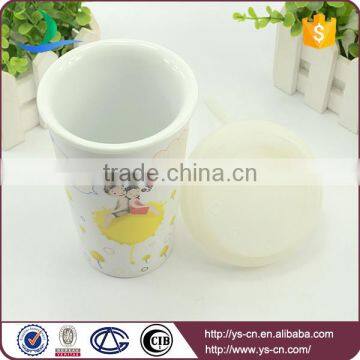 Promotional Double Layer Ceramic Travel Coffee Mug With Lid China Factory photo-5