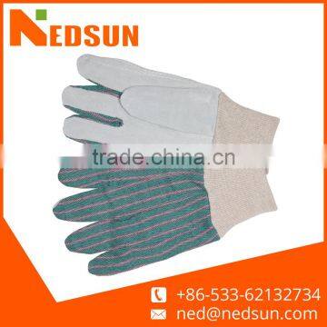 Protective palm safety working split leather gloves