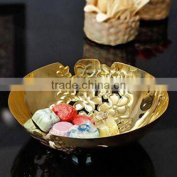 Copper Decorative Serving Bowl,Copper Plated Serving Bowls, Flower Cut Dry Fruit Decorative Bowl photo-2