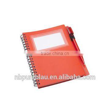 Plastic Covered Notebook With 70 Striped Sheets Ballpoint Pen photo-5