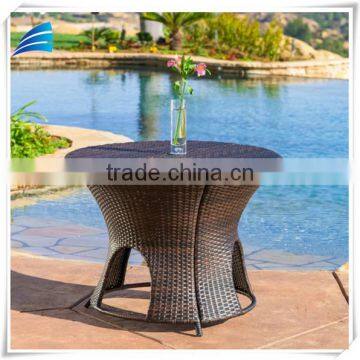 Outdoor Garden Wicker Storage Ottoman Table photo-2