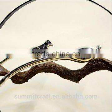 Resin Silver Bird Figurines Standing on Branch Decoration photo-4
