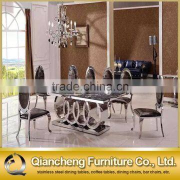 Modern 10 Seater Marble Top Metal Table Whlesale Dining Room Furniture