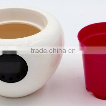 Stylish Desktop Flower Pot Vase With Time Temperature Humidity Display photo-3