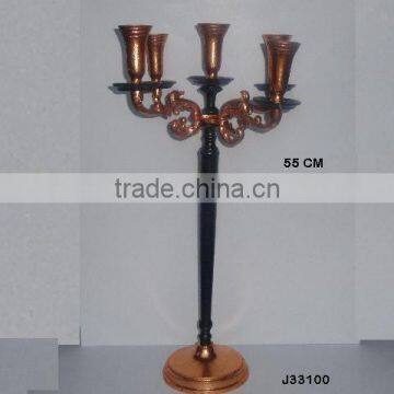 Two tone metal wedding Aluminium Candelabra in black and copper