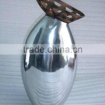 Cast Aluminium Vases In Oval Shape and Top Terracotta Finish photo-1